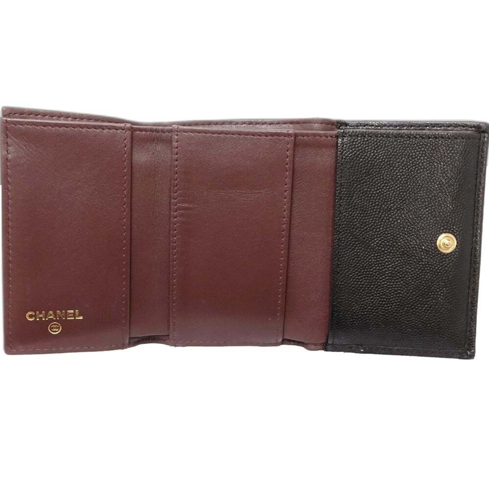 CHANEL Black Caviar Leather Logo Wallet - Picture 6 of 10